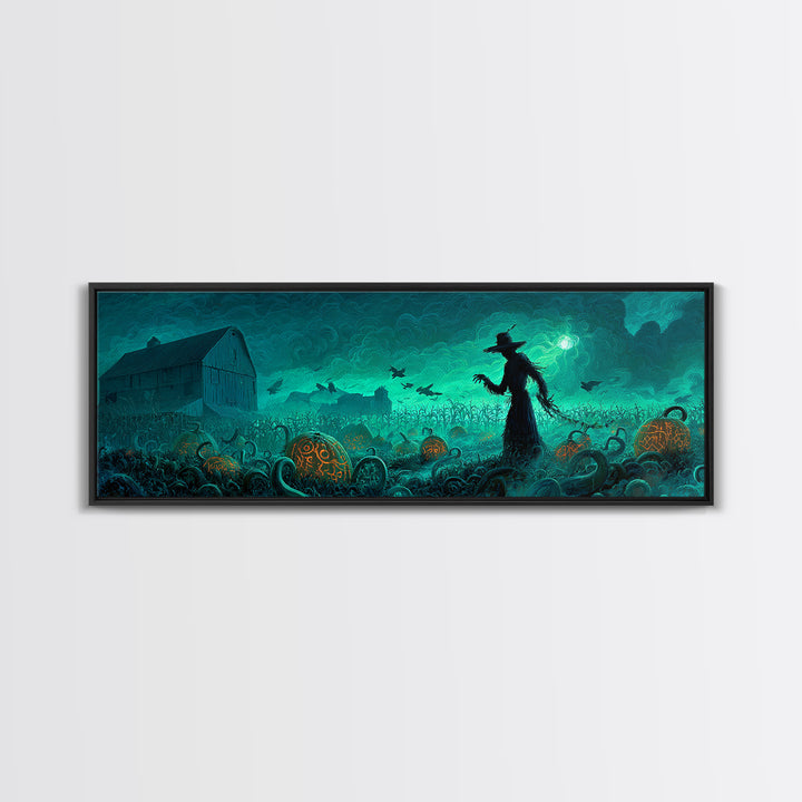 The Harvest Of The Eldritch Field, Extra Wide Wall Art, Macabre Wall Art, Canvas Print, Halloween Wall Decor, Gothic Home Decor