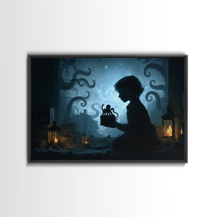 The Child Who Caught A Moon-Spawn, Landscape Wall Art, Haunted Gothic Art, Canvas Print, Halloween Wall Decor, Gothic Home Decor