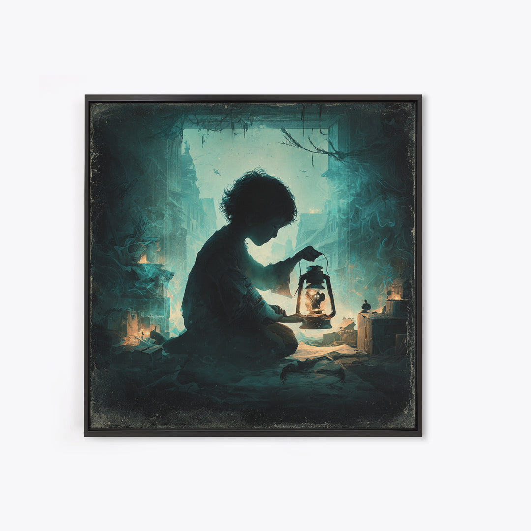 The Child Who Caught A Moon-Spawn, Square Wall Art, Eldritch Gothic Decor, Canvas Print, Halloween Wall Decor, Gothic Home Decor