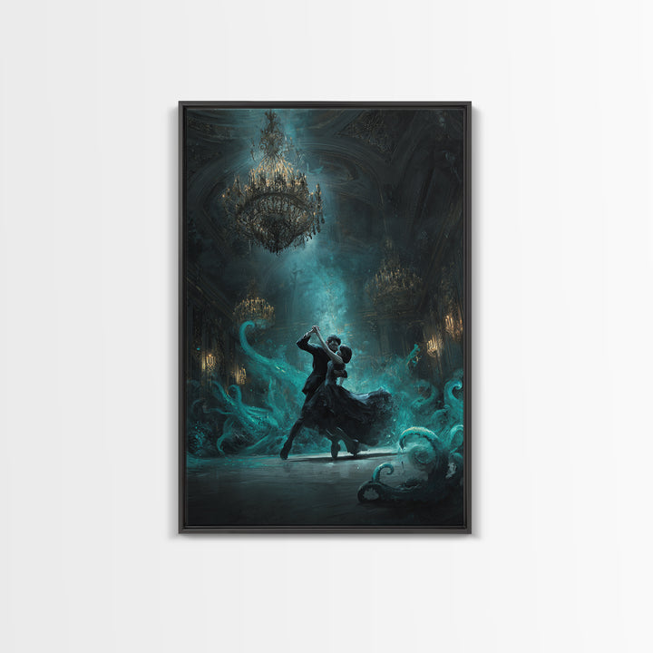 The Ballroom Of Silent Shoggoths, Vertical Wall Art, Cosmic Horror Wall Art, Canvas Print, Halloween Wall Decor, Gothic Home Decor