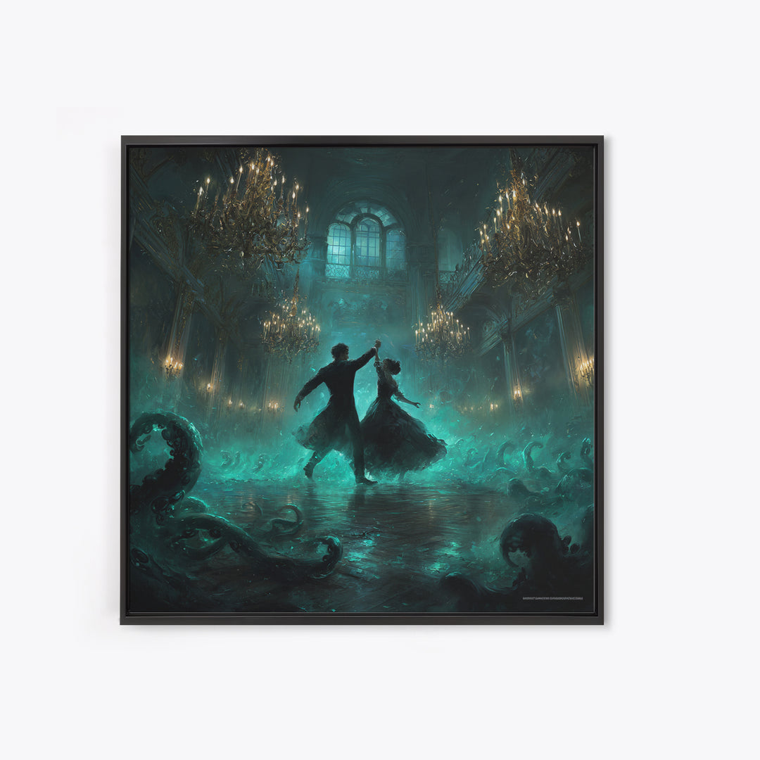 The Ballroom Of Silent Shoggoths, Square Wall Art, Dark Halloween Decor, Canvas Print, Halloween Wall Decor, Gothic Home Decor