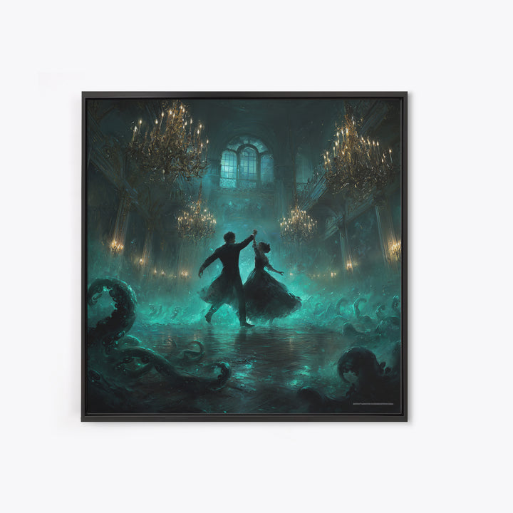 The Ballroom Of Silent Shoggoths, Square Wall Art, Dark Halloween Decor, Canvas Print, Halloween Wall Decor, Gothic Home Decor