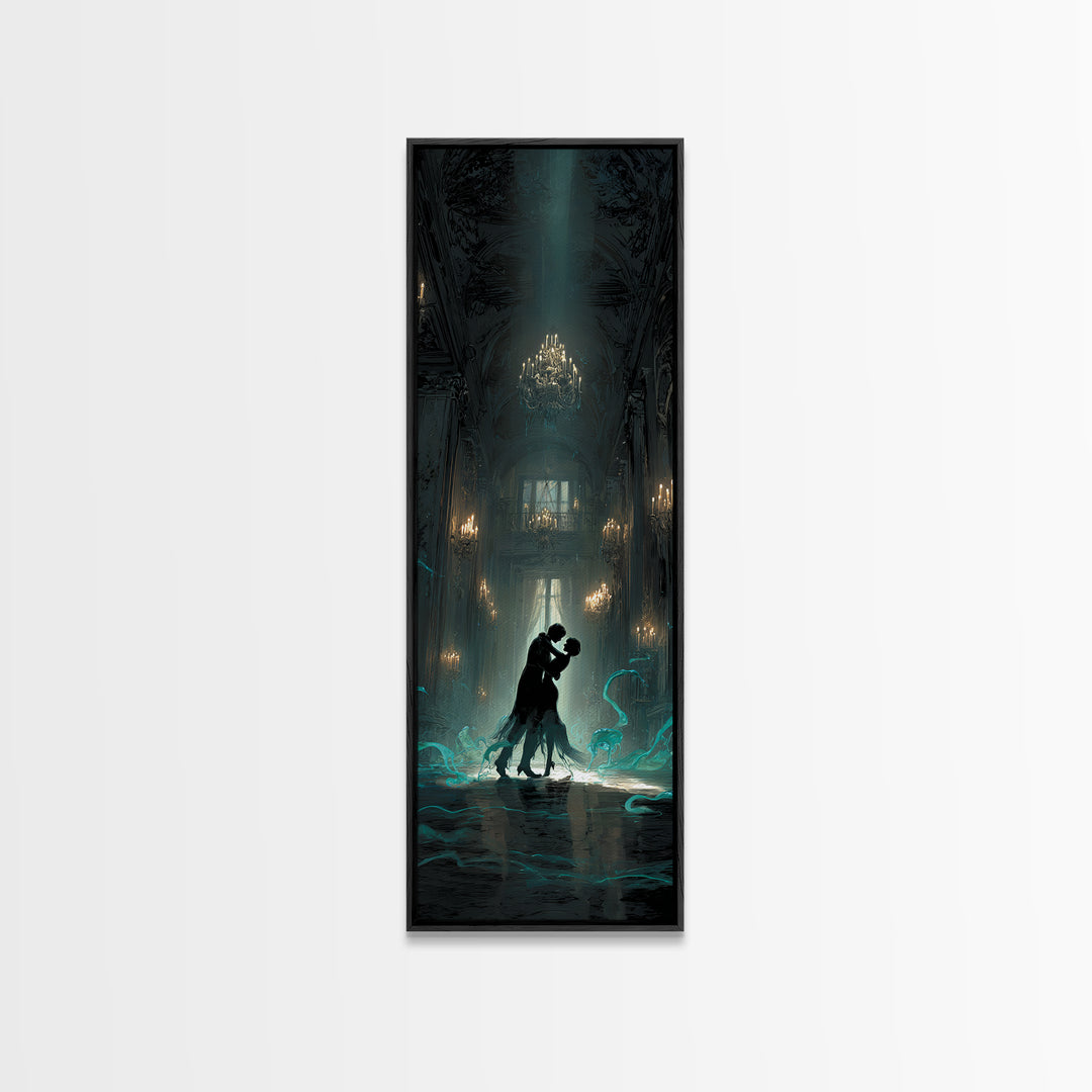 The Ballroom Of Silent Shoggoths, Tall Narrow Wall Art, Gothic Horror Wall Art, Canvas Print, Halloween Wall Decor, Gothic Home Decor