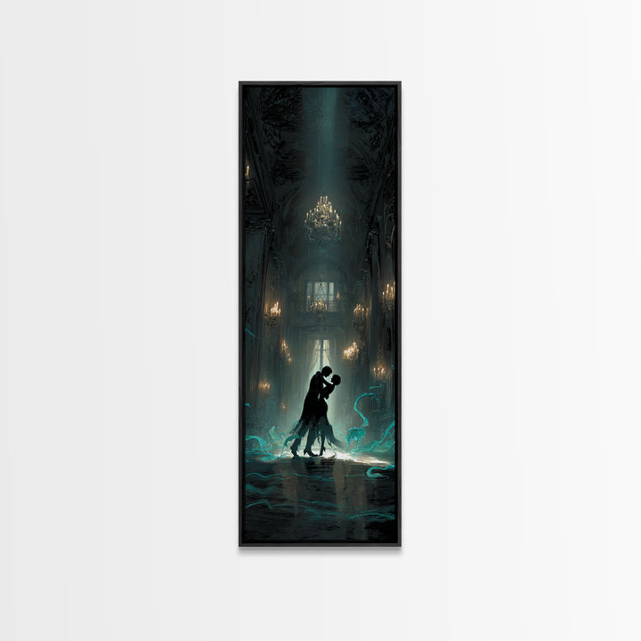 The Ballroom Of Silent Shoggoths, Tall Narrow Wall Art, Gothic Horror Wall Art, Canvas Print, Halloween Wall Decor, Gothic Home Decor