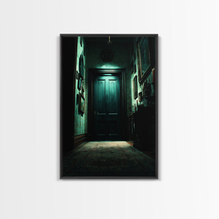 The Thirteenth Door Of Arkham House, Vertical Wall Art, Spooky Home Decor, Canvas Print, Halloween Wall Decor, Gothic Home Decor