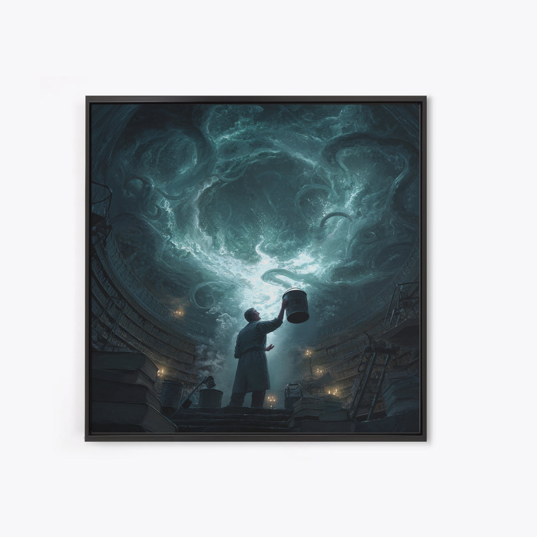 The Dreamwell Beneath Miskatonic, Square Wall Art, Eldritch Gothic Decor, Canvas Print, Halloween Wall Decor, Gothic Home Decor
