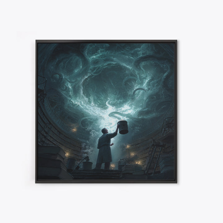 The Dreamwell Beneath Miskatonic, Square Wall Art, Eldritch Gothic Decor, Canvas Print, Halloween Wall Decor, Gothic Home Decor