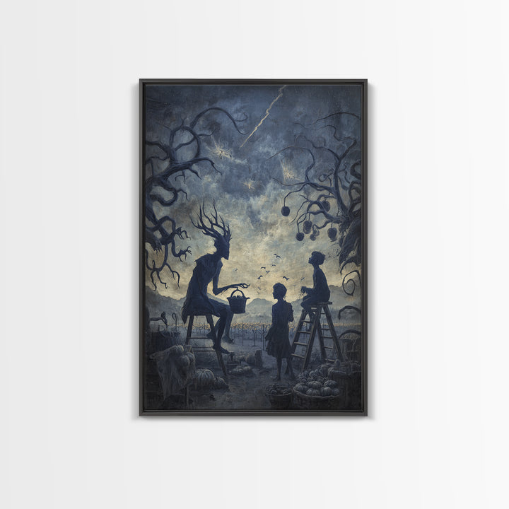 The Children Of The Star Orchard, Vertical Wall Art, Haunted Gothic Art, Canvas Print, Halloween Wall Decor, Gothic Home Decor