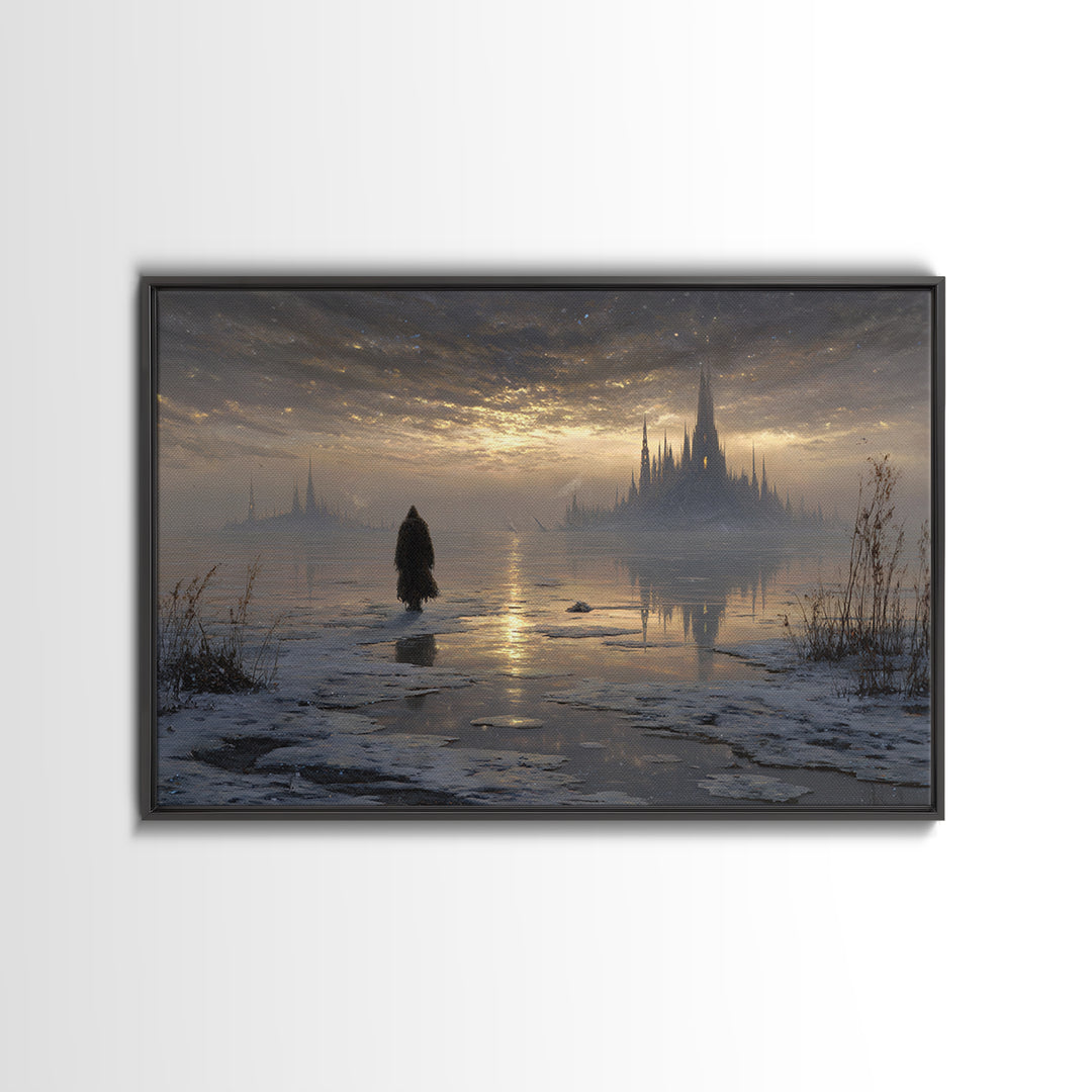The Frost Beyond Carcosa, Landscape Wall Art, Dark Halloween Decor, Canvas Print, Halloween Wall Decor, Gothic Home Decor, Dark Fantasy Art