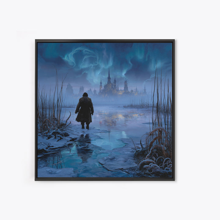 The Frost Beyond Carcosa, Square Wall Art, Haunted Gothic Art, Canvas Print, Halloween Wall Decor, Gothic Home Decor, Horror Wall Art