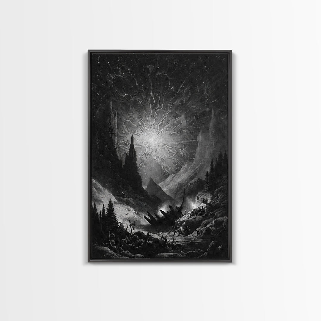 The Candelit Ark Of Forgotten Stars, Vertical Wall Art, Dark Fantasy Wall Art, Canvas Print, Halloween Wall Decor, Gothic Home Decor