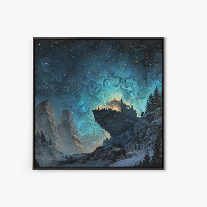The Candelit Ark Of Forgotten Stars, Square Wall Art, Dark Halloween Decor, Canvas Print, Halloween Wall Decor, Gothic Home Decor