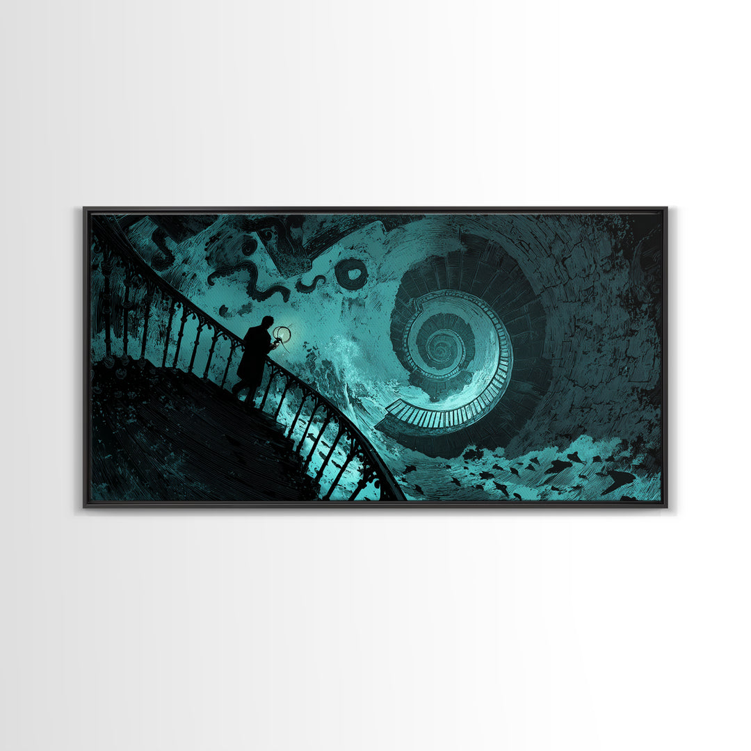 The Last Lighthouse Of Y’Ha-Nthlei, Wide Panoramic Art, Gothic Horror Wall Art, Canvas Print, Halloween Wall Decor, Gothic Home Decor