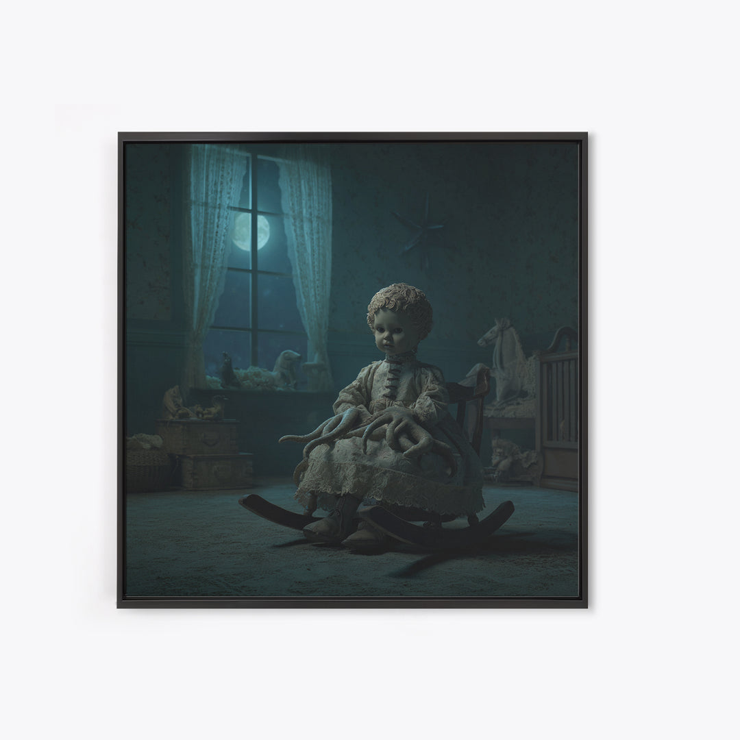 The Doll From Beyond The Void, Square Wall Art, Dark Fantasy Wall Art, Canvas Print, Halloween Wall Decor, Gothic Home Decor