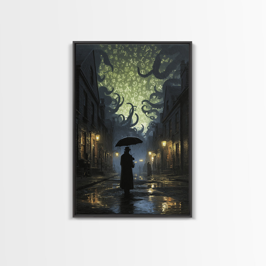The Umbrella Of The Outer Rain, Vertical Wall Art, Gothic Horror Wall Art, Canvas Print, Halloween Wall Decor, Gothic Home Decor