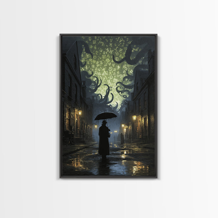 The Umbrella Of The Outer Rain, Vertical Wall Art, Gothic Horror Wall Art, Canvas Print, Halloween Wall Decor, Gothic Home Decor