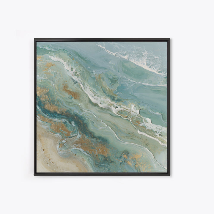 Calming Abstract Ocean Waves Framed Canvas Print, Dental Office Art, Dental Hygiene, Office Decor, Calm, Medical Office Art, DOA-1x1-1
