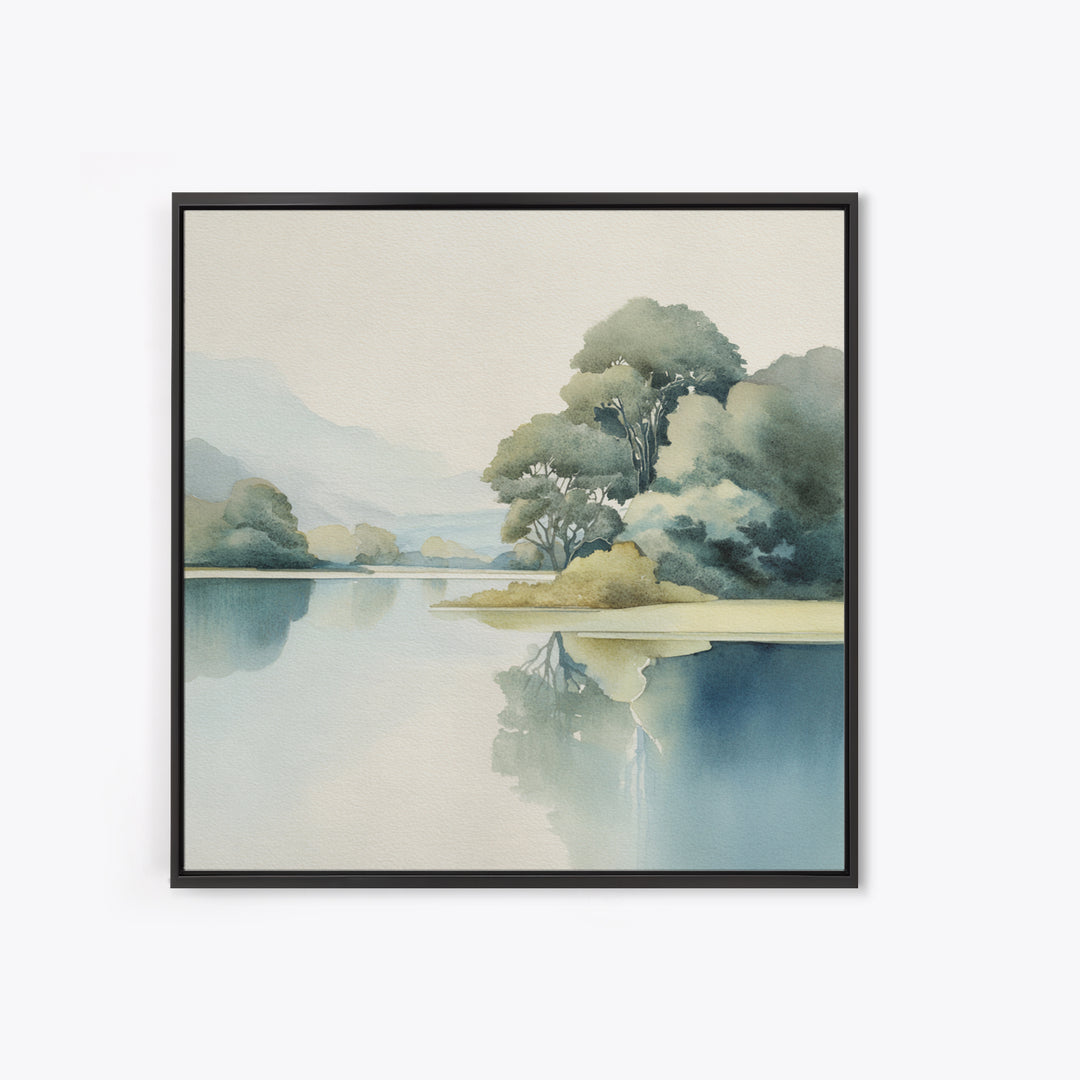 Sunlit Lake with Calming Reflections Canvas Print, Dental Office Art, Room Decor Aesthetic, Office Decor, Fine Art, Calm, DOA-1x1-15