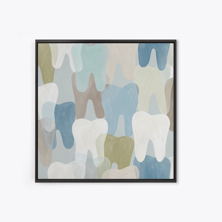 Playful Tooth Shaped Character Canvas Print, Dental Office Art, Medical Office Decor, Office Decor, Abstract Art, Calm, DOA-1x1-30