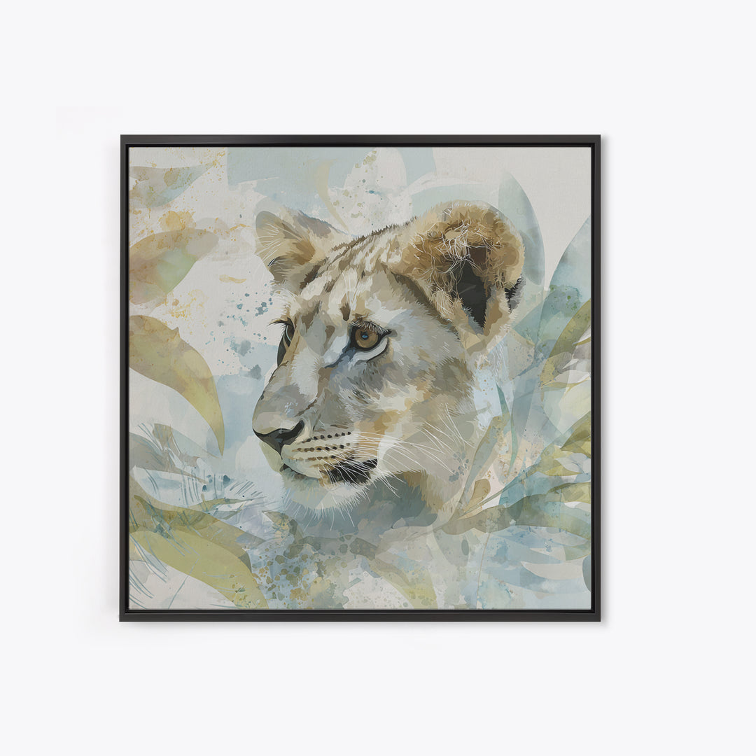 Happy Jungle Animals Framed Canvas Print, Dental Office Art, Dental Assistant, Office Decor, Fine Art, Calm, Gallery Decor, DOA-1x1-62