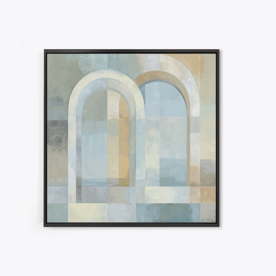 Light Scandinavian Abstract Arches Framed Canvas Print, Dental Office Art, Dental Assistant, Office Decor, Fine Art, Calm, DOA-1x1-65