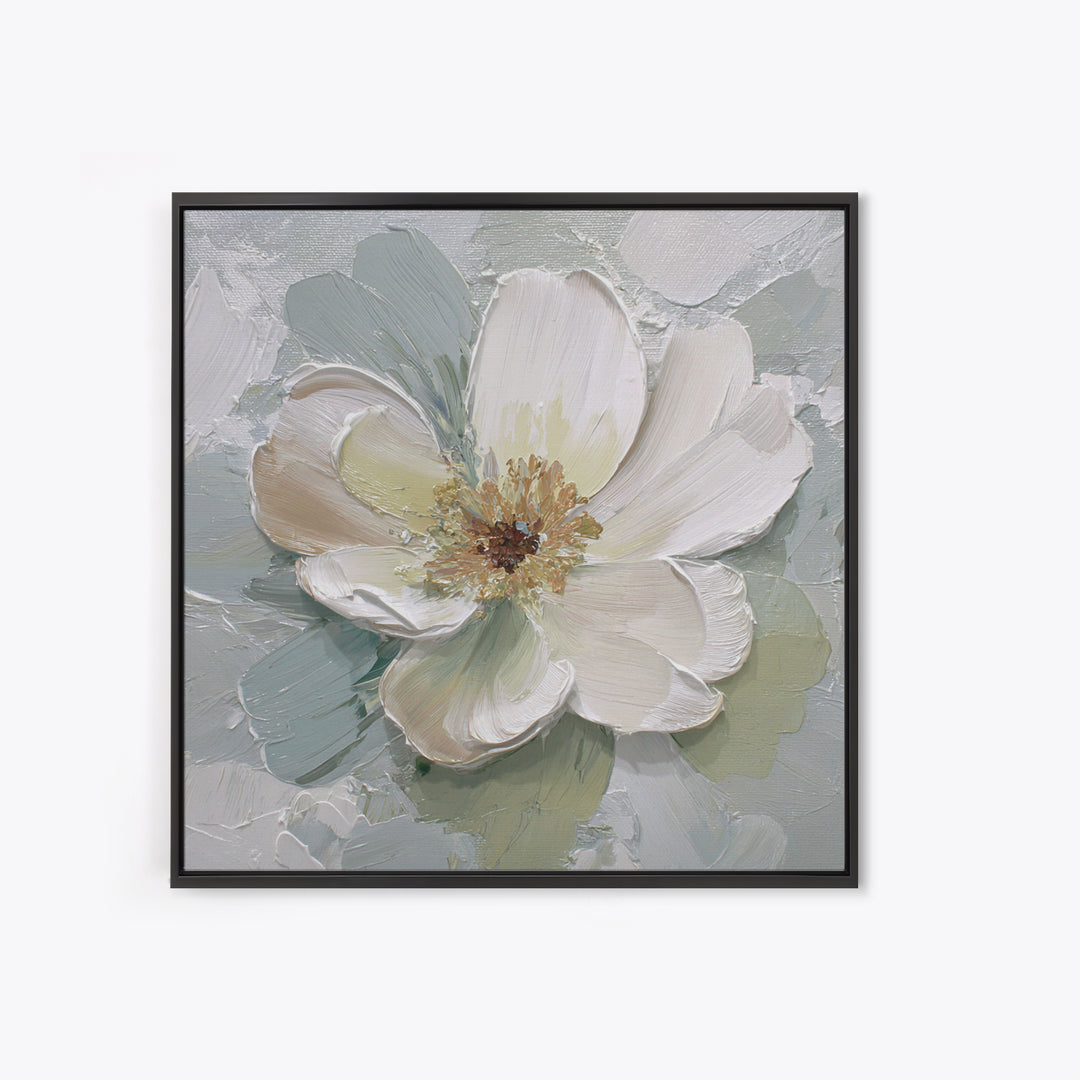 Sterile Modern Floral Painting Framed Canvas Print, Dental Office Art, Home Decor, Office Decor, Oil Painting, Calm, DOA-1x1-83