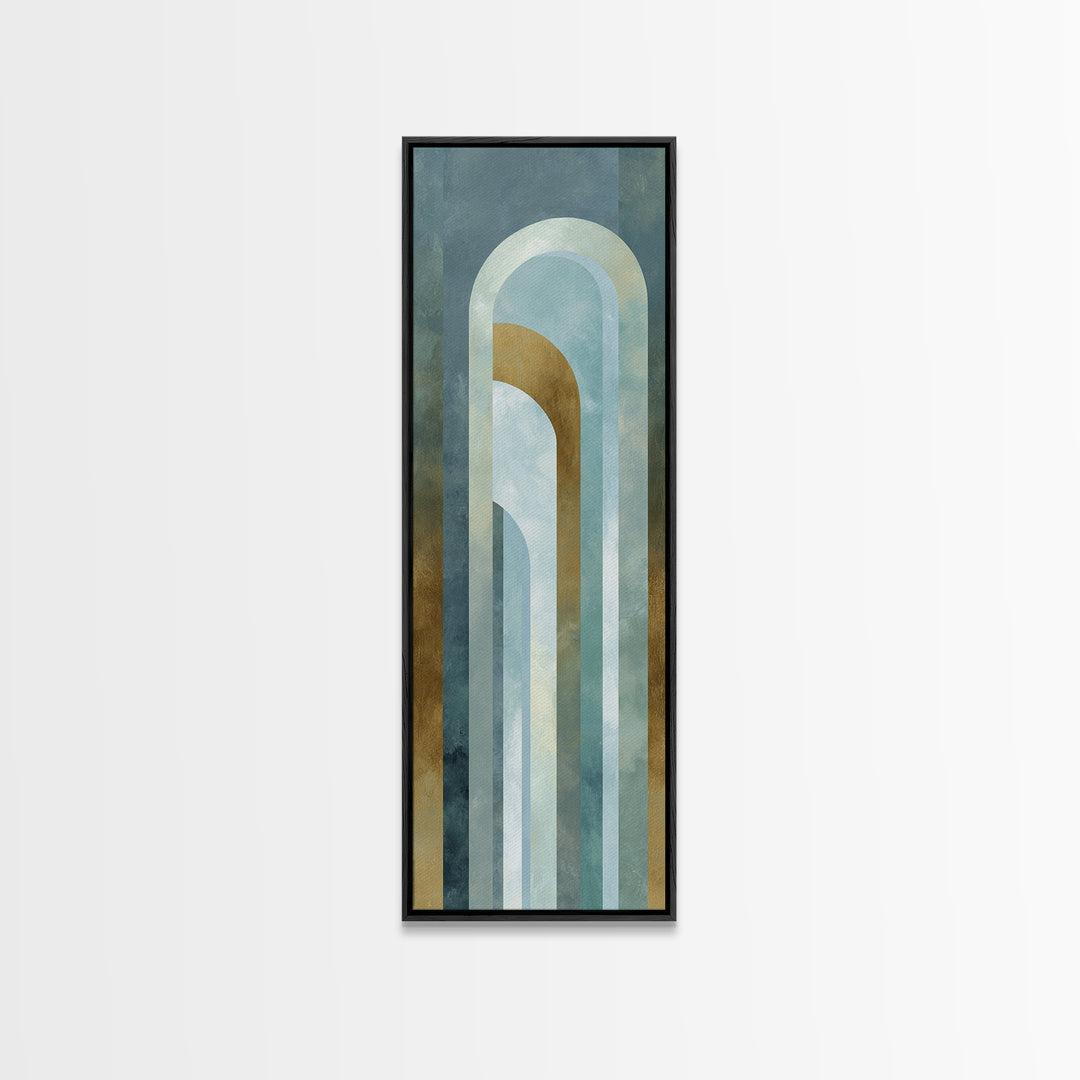 Light Scandinavian Abstract Arches Framed Canvas Print, Dental Office Art, Dental Assistant, Office Decor, Abstract Art, Calm, DOA-1x3-29
