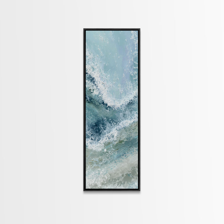 Calming Abstract Ocean Waves Canvas Print, Dental Office Art, Printable Digital, Office Decor, Oil Painting, Calm, DOA-1x3-37