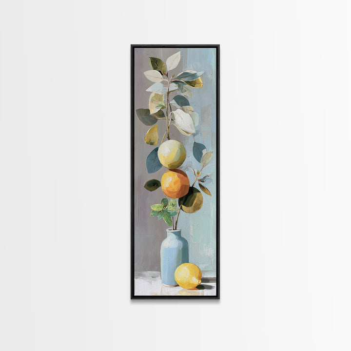 Fresh Citrus and Mint Still Life Canvas Print, Dental Office Art, Wall Decor, Office Decor, Fine Art, Calm, Contemporary Art, DOA-1x3-43