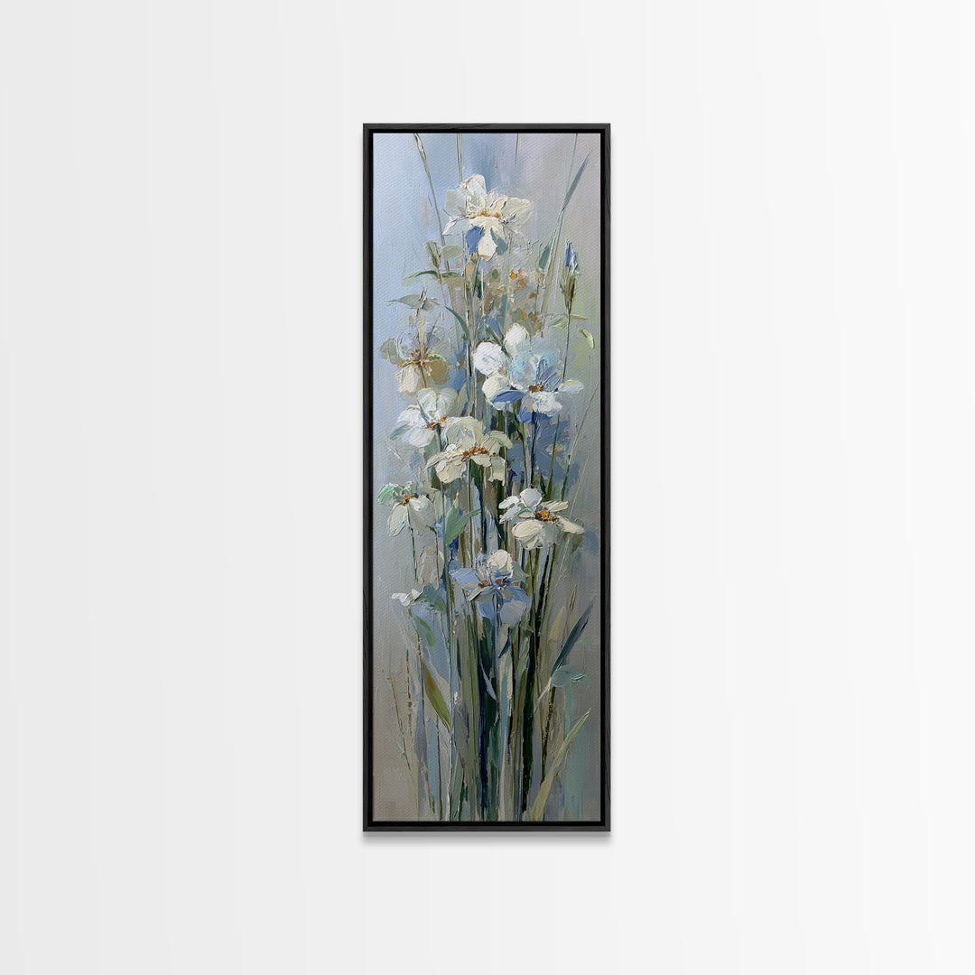 Sterile Modern Floral Painting Framed Canvas Print, Dental Office Art, Contemporary Art, Office Decor, Fine Art, Calm, DOA-1x3-71