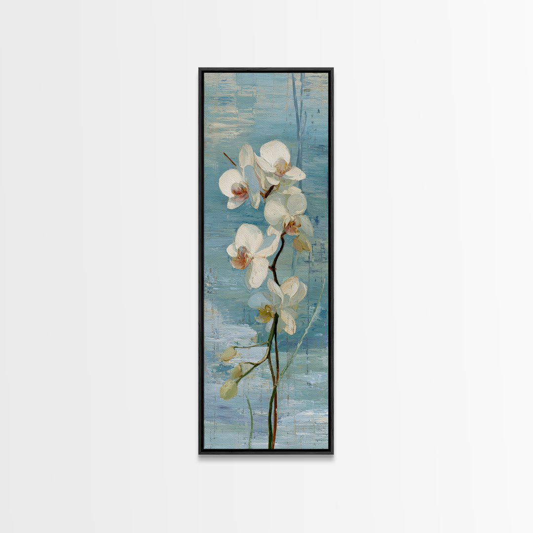 White Orchid on Stone Background Canvas Print, Dental Office Art, Art Print, Office Decor, Fine Art, Calm, Unique Wall Art, DOA-1x3-72