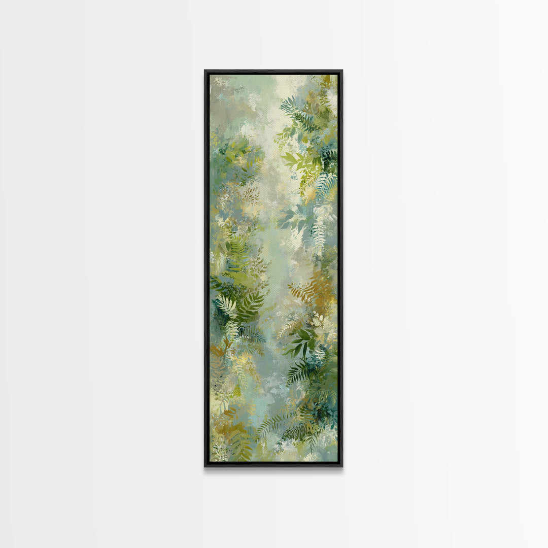 Botanical Fern Study Framed Canvas Print, Dental Office Art, Room Decor, Office Decor, Oil Painting, Calm, Minimalist Wall Art, DOA-1x3-79