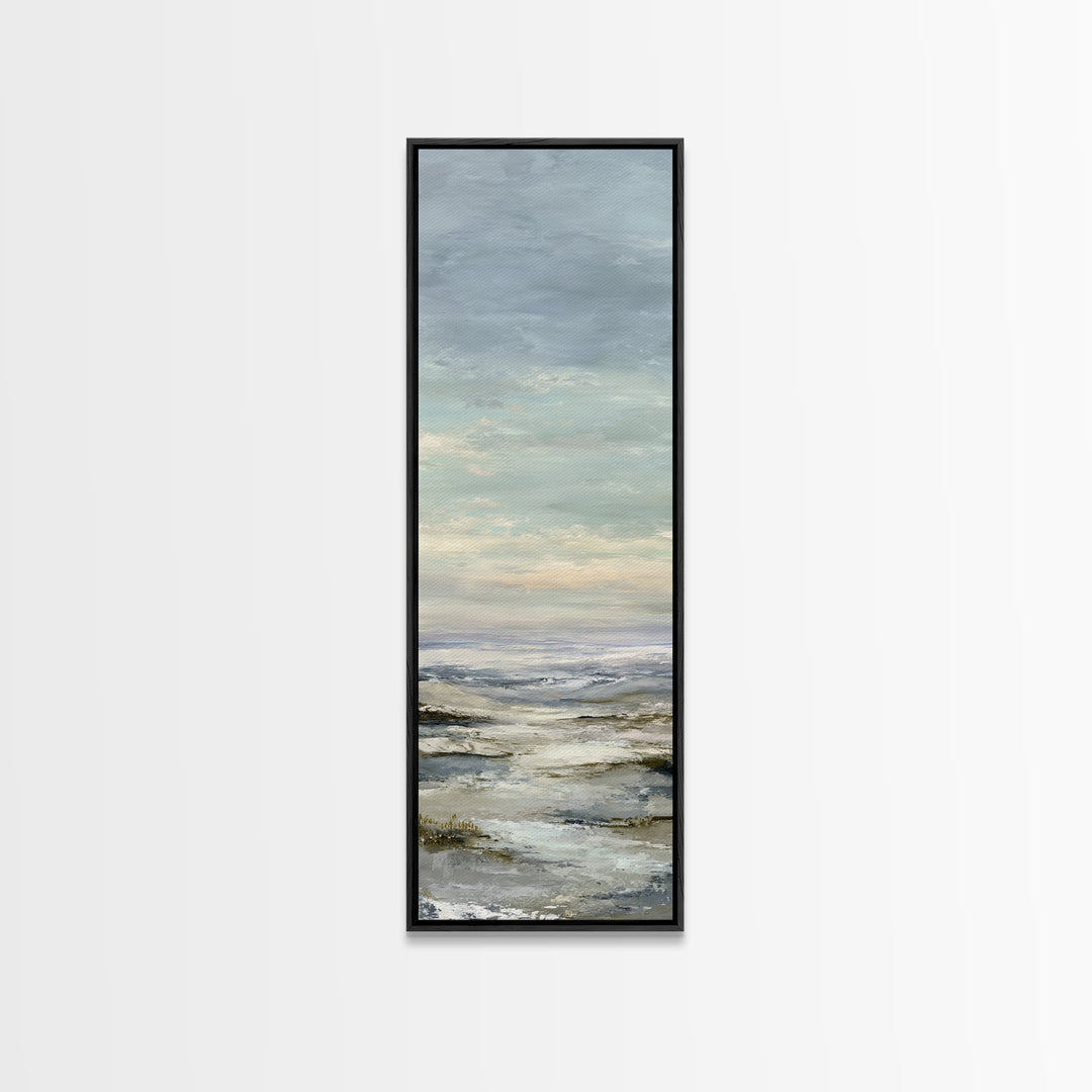 Soft Gradient Sunrise Framed Canvas Print, Dental Office Art, Textured Painting, Office Decor, Calm, Room Decor Aesthetic, DOA-1x3-80