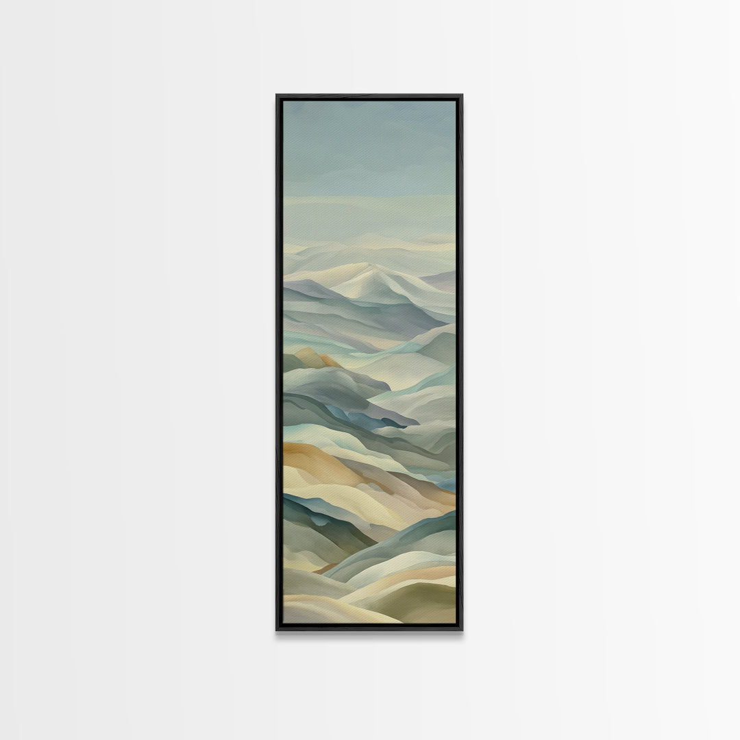 Gentle Mountain Landscape Canvas Print, Dental Office Art, Minimalist Decor, Office Decor, Fine Art, Calm, Motivational Poster, DOA-1x3-88