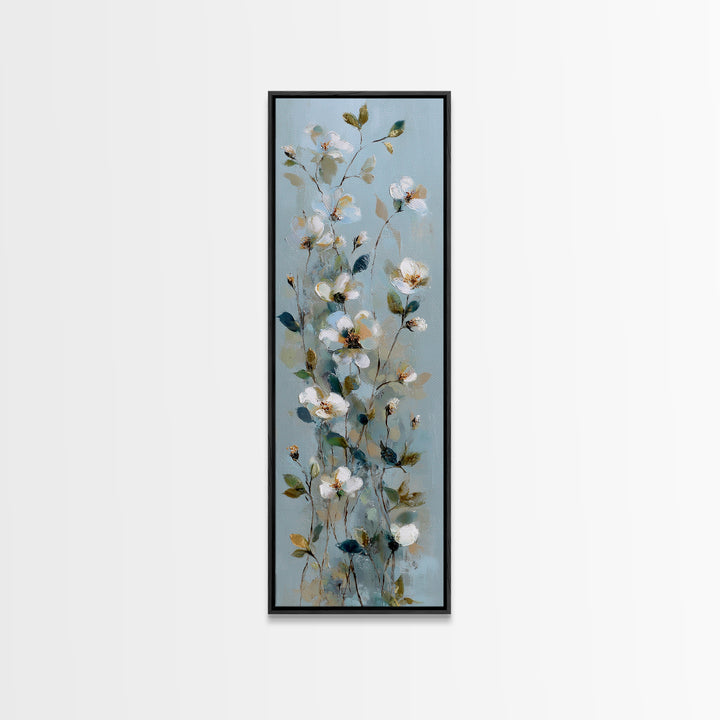Sterile Modern Floral Painting Canvas Print, Dental Office Art, Office Decor, Oil Painting, Calm, Medical Office Decor, DOA-1x3-95