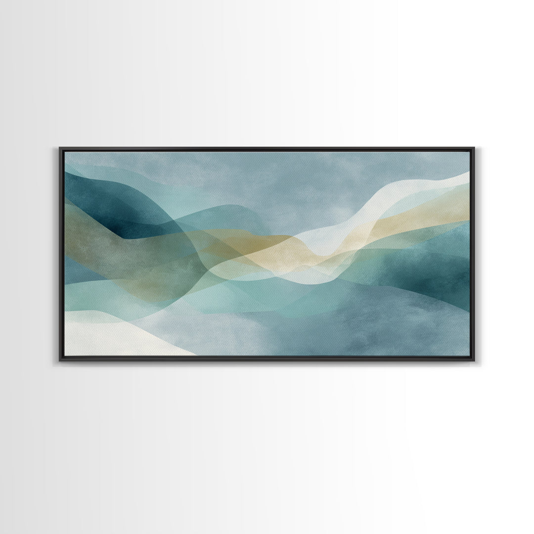 Minimal Smile Curve Abstract Framed Canvas Print, Dental Office Art, Neutral Decor, Office Decor, Fine Art, Calm, Wall Art, DOA-2x1-1