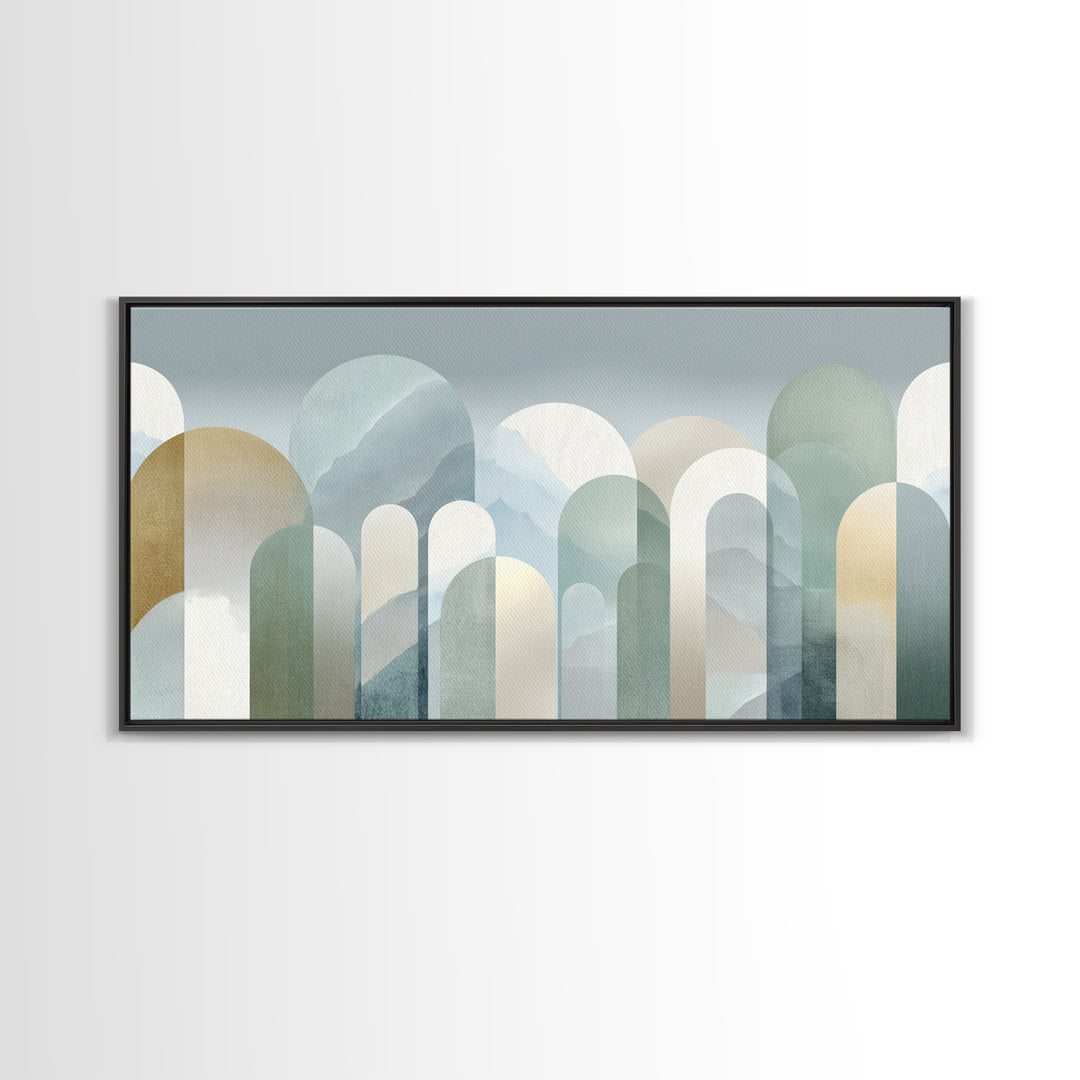 Light Scandinavian Abstract Arches Framed Canvas Print, Dental Office Art, Home Decor, Office Decor, Abstract Art, Calm, DOA-2x1-13