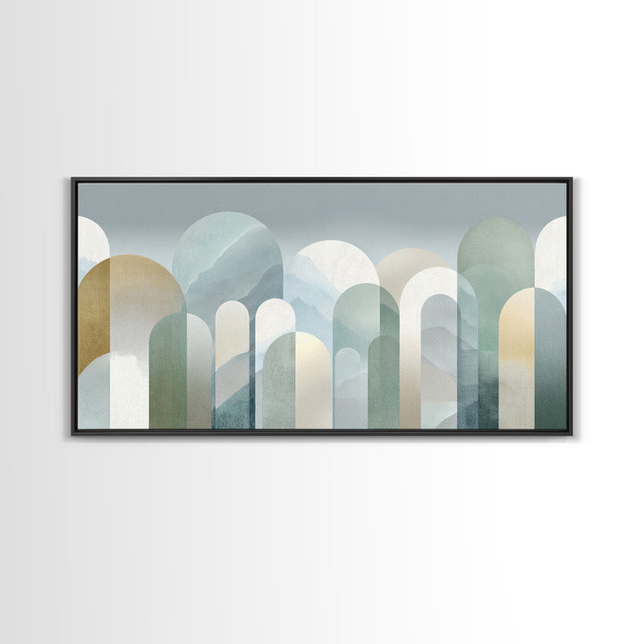 Light Scandinavian Abstract Arches Framed Canvas Print, Dental Office Art, Home Decor, Office Decor, Abstract Art, Calm, DOA-2x1-13