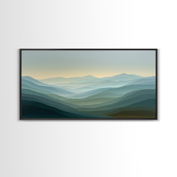 Soft Gradient Sunrise Framed Canvas Print, Dental Office Art, Neutral Decor, Office Decor, Fine Art, Calm, Wall Art, Poster, DOA-2x1-16