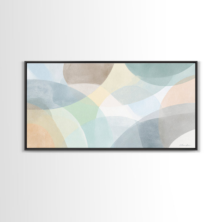 Simple Rainbow Pastel Shapes for Children Canvas Print, Dental Office Art, Gallery Decor, Office Decor, Abstract Art, Calm, DOA-2x1-17