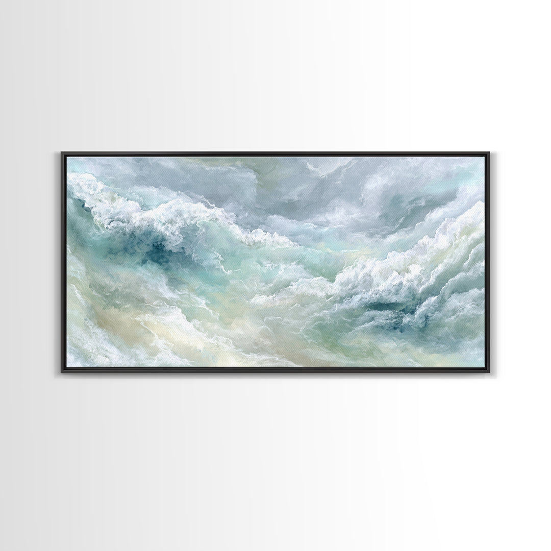 Calming Abstract Ocean Waves Canvas Print, Dental Office Art, Wall Decor, Office Decor, Fine Art, Calm, Contemporary Art, DOA-2x1-21