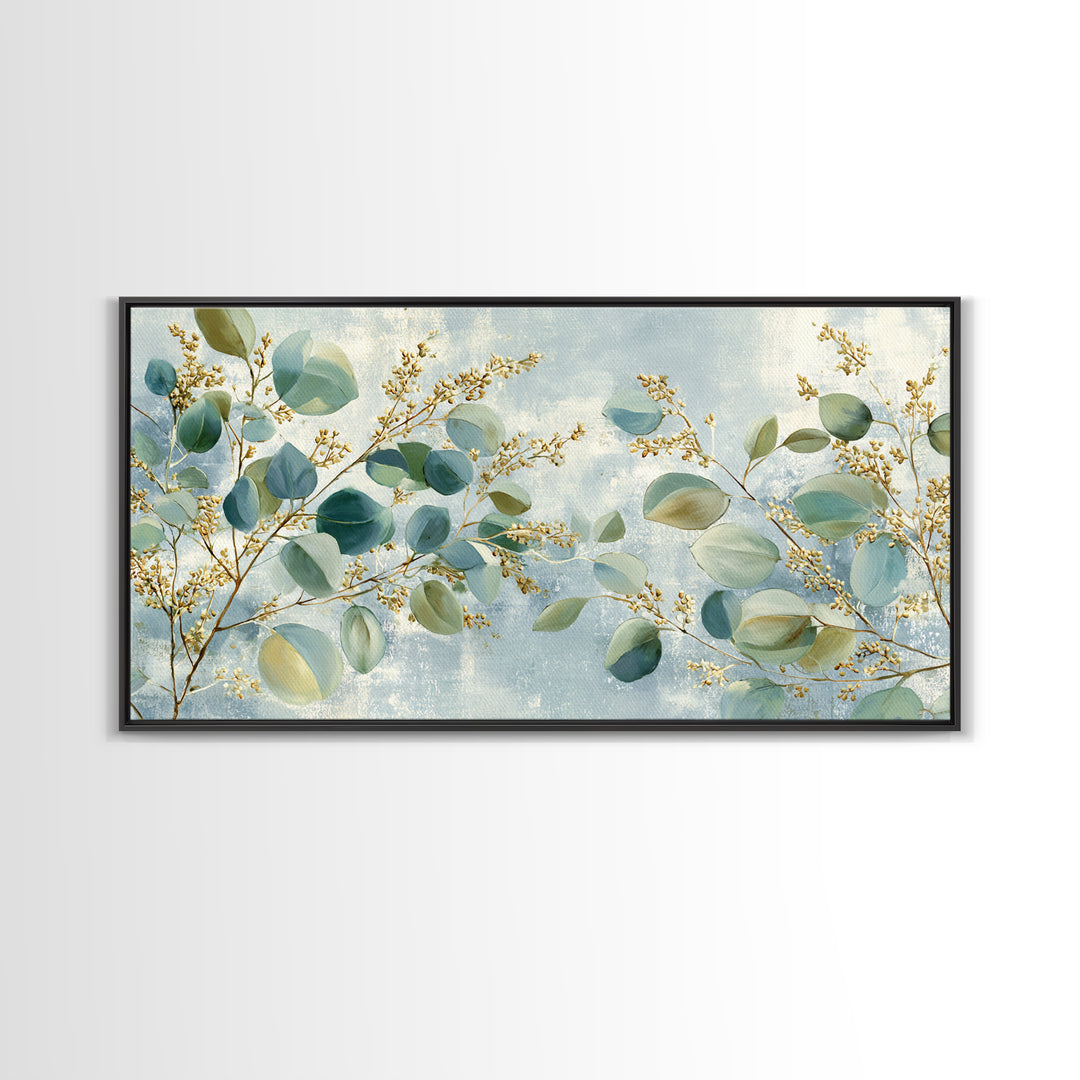 Soft Botanical Eucalyptus Print for Clean Atmosphere Canvas Print, Dental Office Art, Wall Art, Office Decor, Calm, DOA-2x1-23