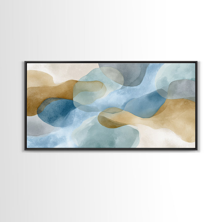 Minimal Smile Curve Abstract Framed Canvas Print, Dental Office Art, Neutral Decor, Office Decor, Fine Art, Calm, Wall Art, DOA-2x1-25