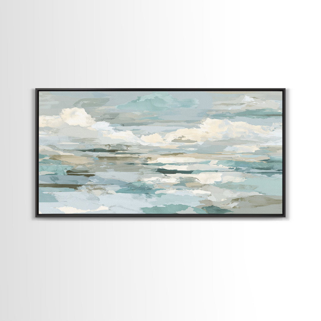 Clean Geometric Art Framed Canvas Print, Dental Office Art, Office Decor, Abstract Art, Calm, Room Decor Aesthetic, DOA-2x1-28