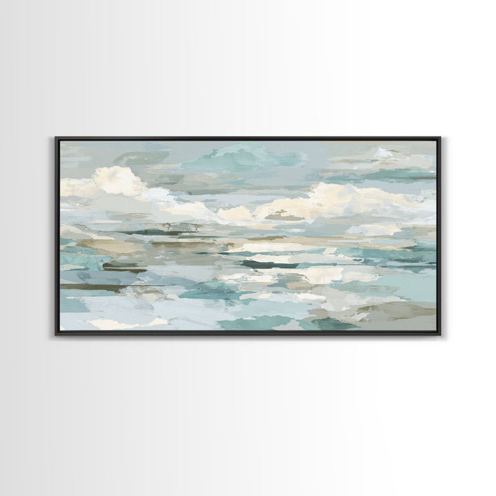 Clean Geometric Art Framed Canvas Print, Dental Office Art, Office Decor, Abstract Art, Calm, Room Decor Aesthetic, DOA-2x1-28