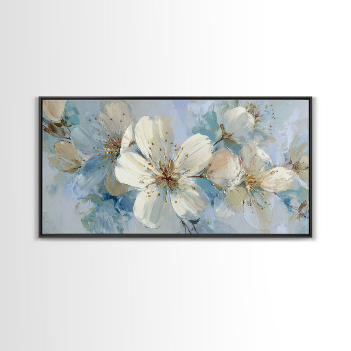 Sterile Modern Floral Painting Canvas Print, Dental Office Art, Decor, Office Decor, Fine Art, Calm, Digital Artwork, DOA-2x1-31