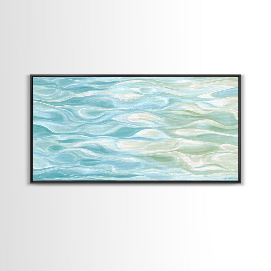 Abstract Water Ripple Pattern Framed Canvas Print, Dental Office Art, Medical Office Art, Office Decor, Abstract Art, Calm, DOA-2x1-33