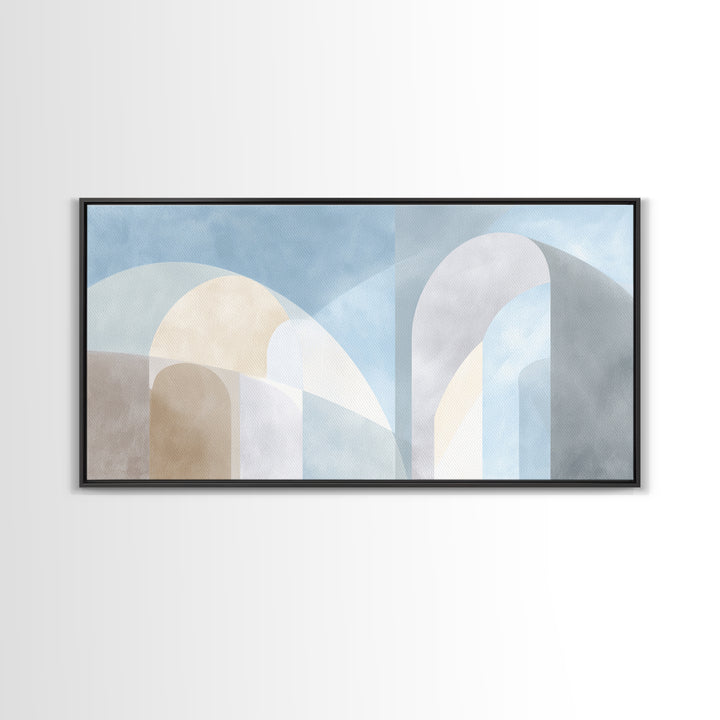 Light Scandinavian Abstract Arches Framed Canvas Print, Dental Office Art, Home Decor, Office Decor, Abstract Art, Calm, DOA-2x1-37