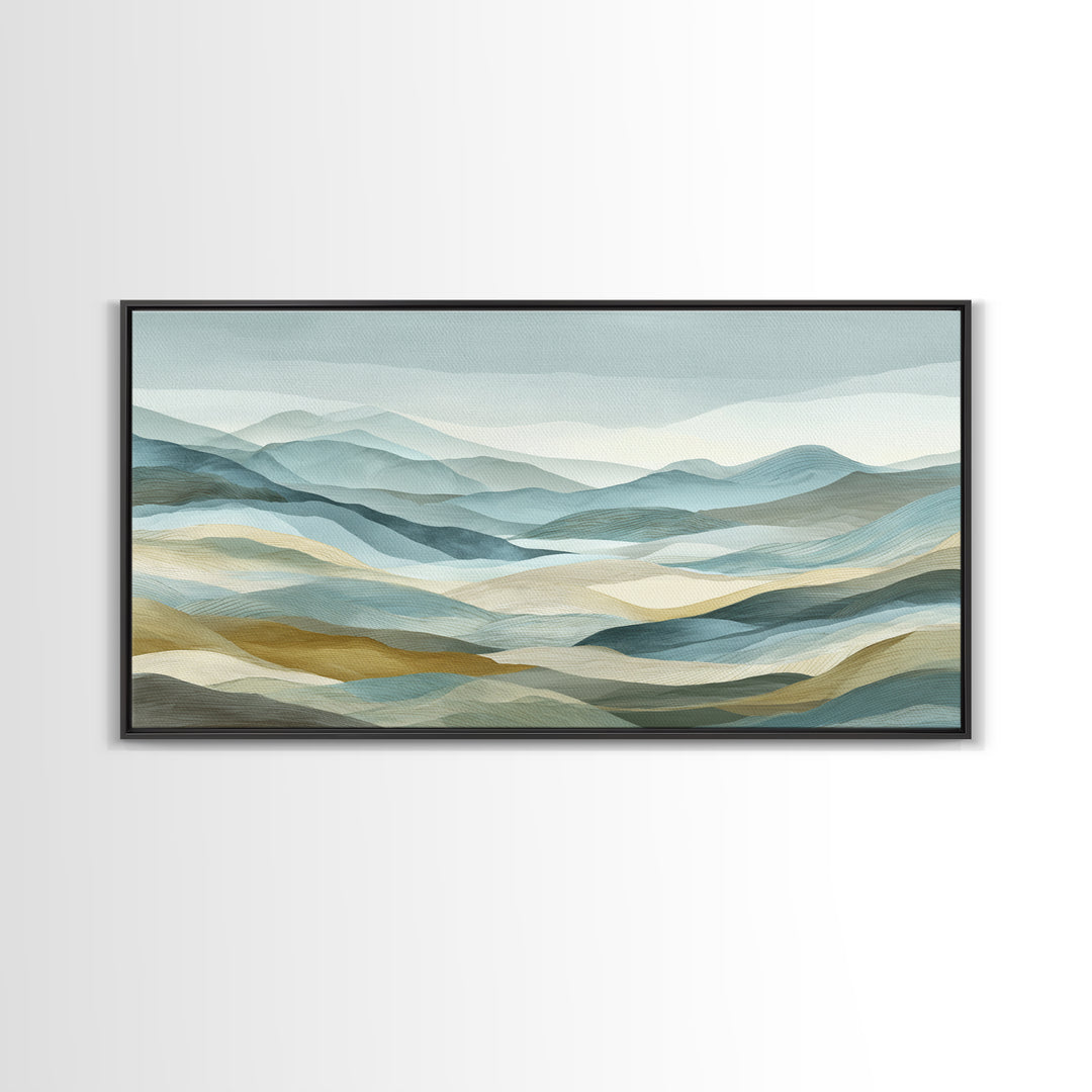 Clean Geometric Art Canvas Print, Dental Office Art, Statement Artwork, Office Decor, Fine Art, Calm, Printable Wall Art, DOA-2x1-4