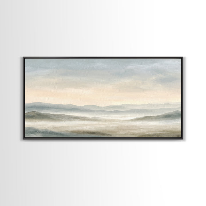 Soft Gradient Sunrise Framed Canvas Print, Dental Office Art, Contemporary Art, Office Decor, Fine Art, Calm, Dental Wall Art, DOA-2x1-40